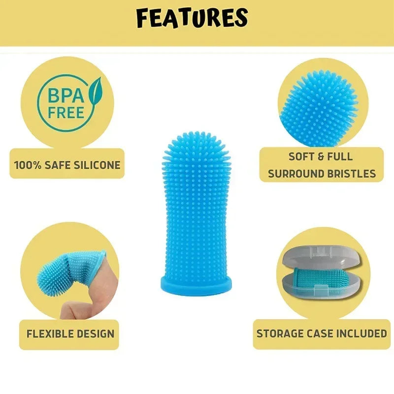 Super Soft Pet Finger Toothbrush for Dogs And Cats Nontoxic Silicone Breath Care Dog Toothbrush Cat Toothbrush Pet Products